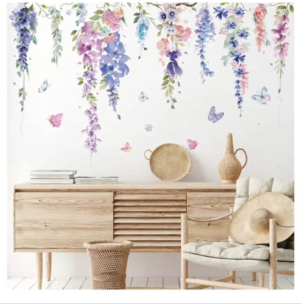 Zonon Floral butterfly 6 piece panel wallpaper In Each Roll Set Of 2